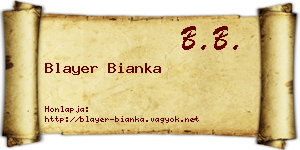 Blayer Bianka névjegykártya